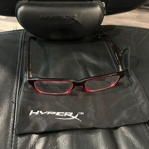 Hyper Gaming Bold Red and Black Glasses includes soft & hard case ready to wear